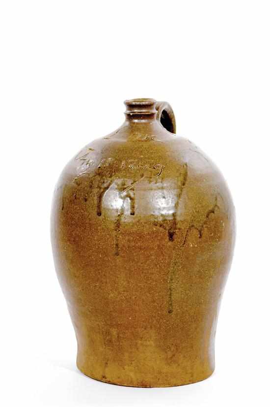 Appraisal: Southern slave-made stoneware jug Dave Edgefield South Carolina dated rich