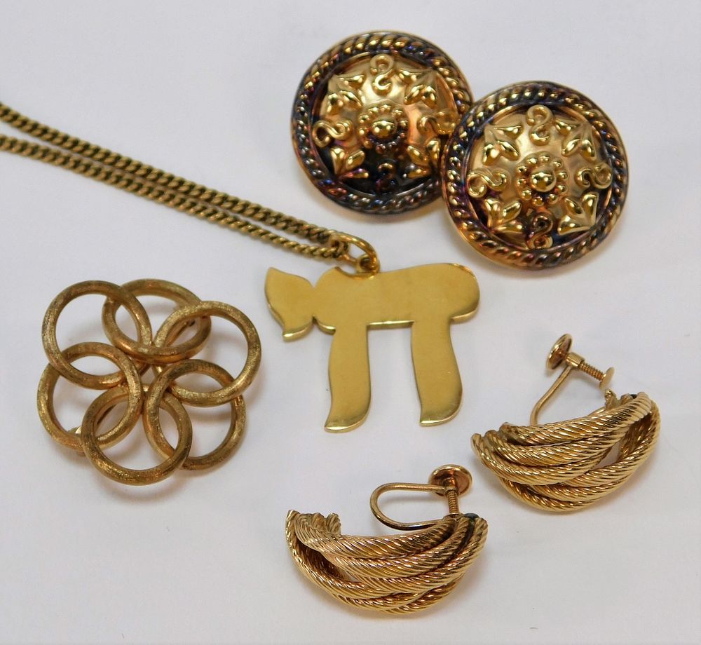 Appraisal: Estate K K Gold Jewelry Grouping Europe U S China