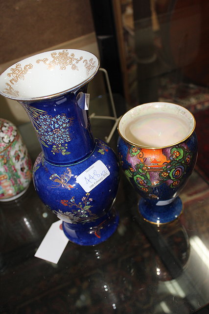 Appraisal: A CARLTONWARE BLUE GROUND BALUSTER VASE decorated with pheasant amongst