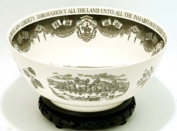 Appraisal: The Philadelphia Bowl by Wedgwood Black transfer on cream Interior