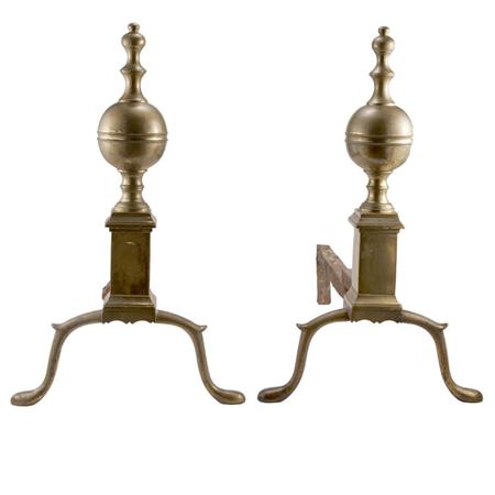 Appraisal: Pair of Federal Brass Andirons Estimate -