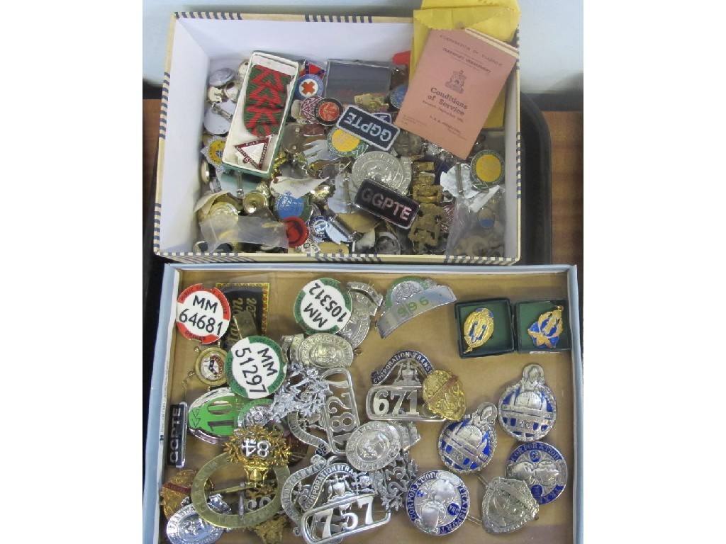 Appraisal: Collection of assorted Glasgow Corporation transport badges including seven silver