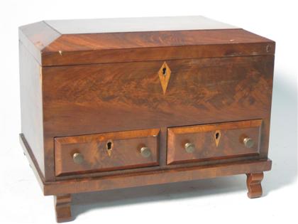 Appraisal: American mahogany jewelry chest and lift lid box Mid- th