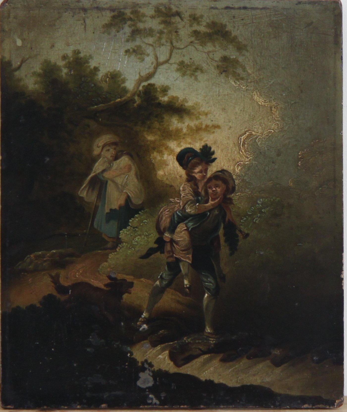 Appraisal: th Century French School Young Lovers oil on panel cm