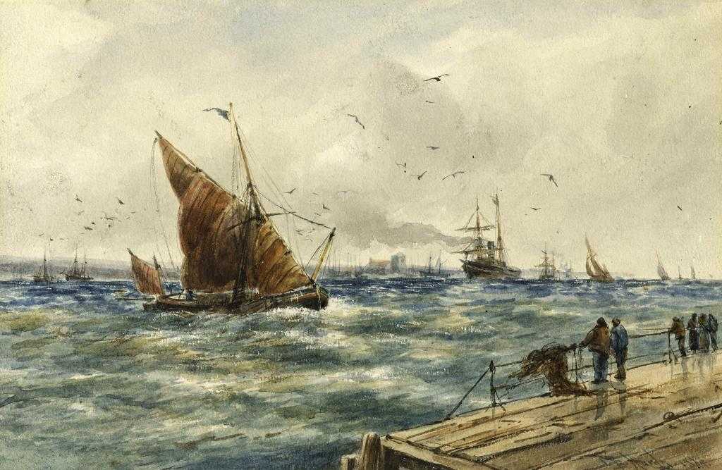 Appraisal: THOMAS BUSH HARDY RBA - SHIPPING IN THE SOLENT signed