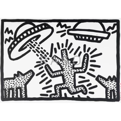 Appraisal: Keith Haring American - Untitled Lithograph framed Signed and dated