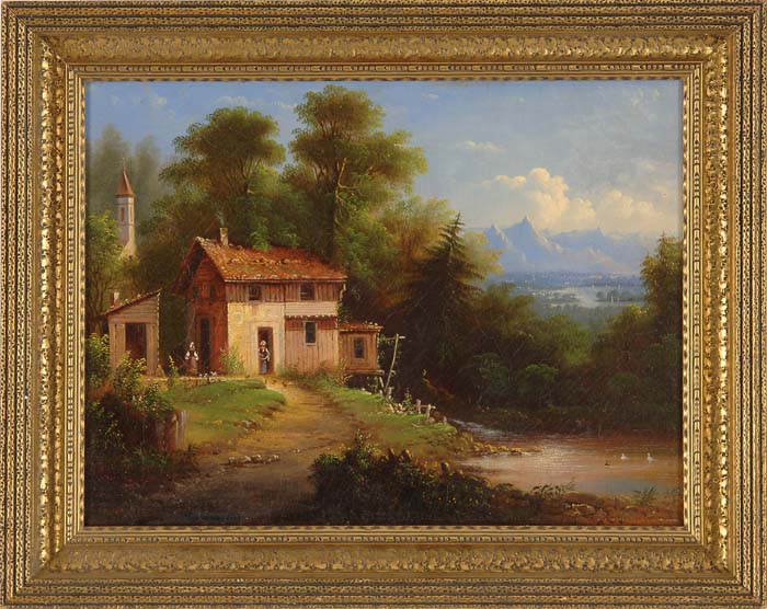 Appraisal: EDMUND C COATES American - MOUNTAIN RETREAT Fine oil on