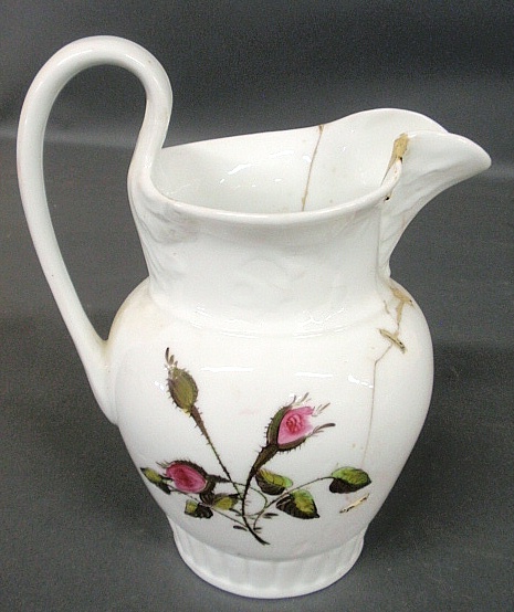 Appraisal: - Tucker Philadelphia porcelain pitcher c with rose decoration As