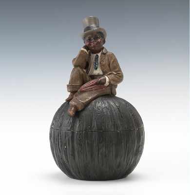 Appraisal: A Black Americana Figural Tobacco Jar by Johann Maresch German