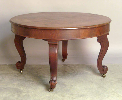 Appraisal: Victorian walnut dining table th c h dia together with