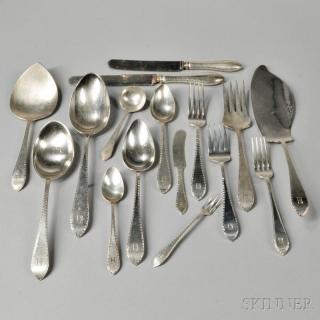 Appraisal: Dominick and Haff Pointed Antique-Engraved Pattern Sterling Silver Flatware Service