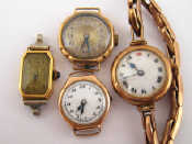 Appraisal: Three carat and one carat gold lady's wrist watches all