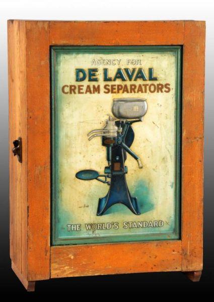 Appraisal: Embossed Tin Wooden De Laval Cabinet Description to Some paint