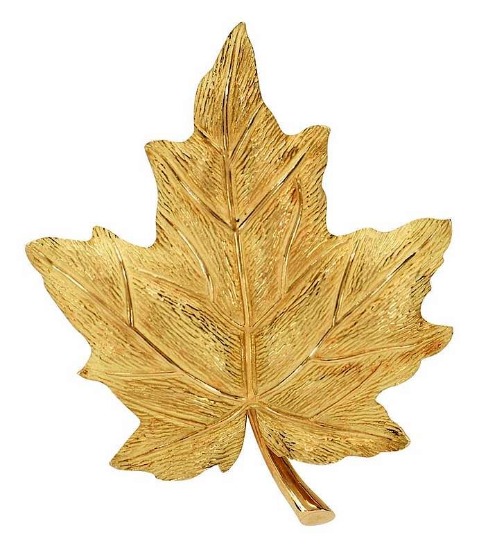 Appraisal: Tiffany Co kt Brooch maple leaf design stamped Tiffany Co