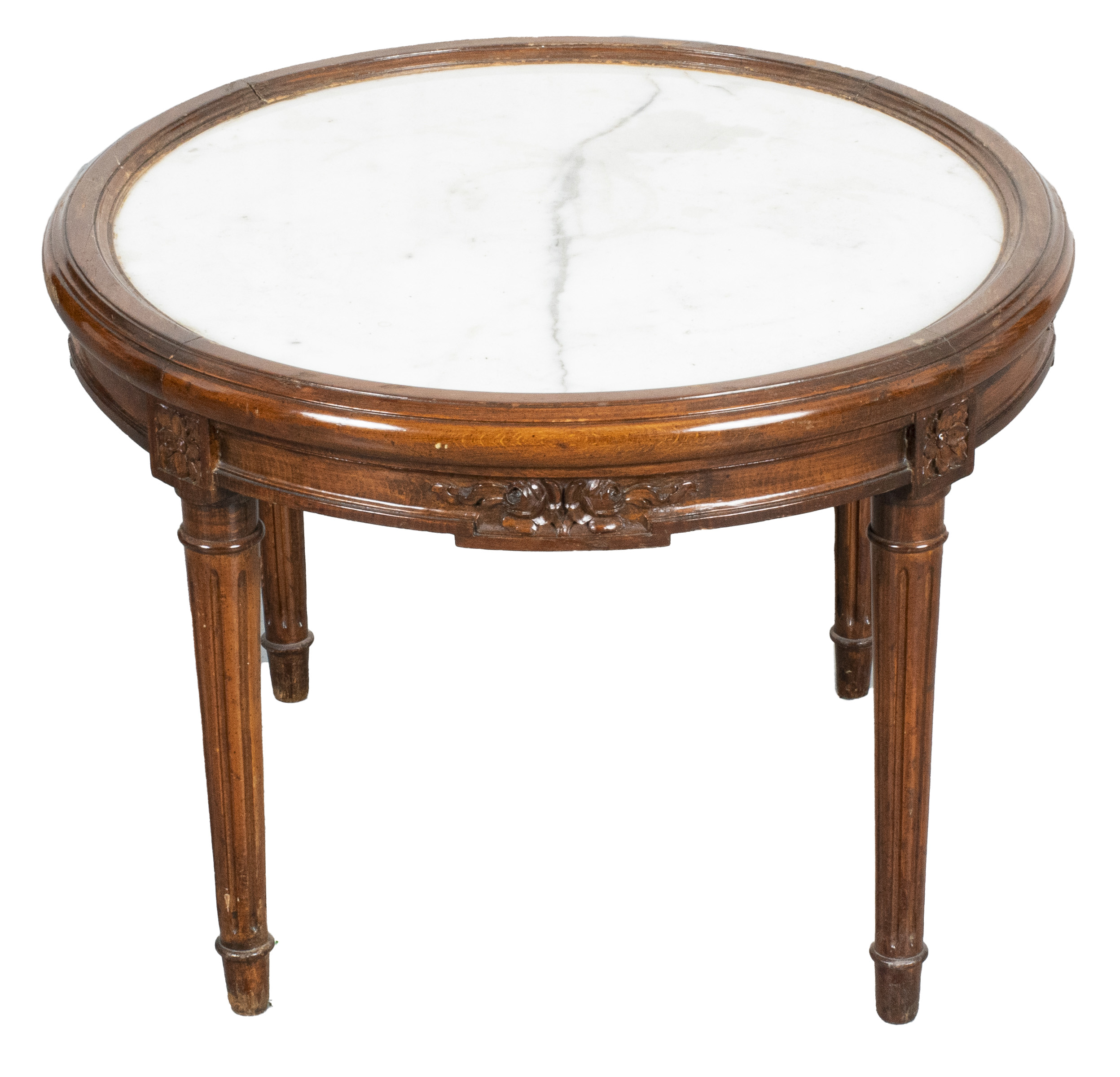 Appraisal: LOUIS XVI STYLE CARVED OCCASIONAL TABLE Louis XVI style carved