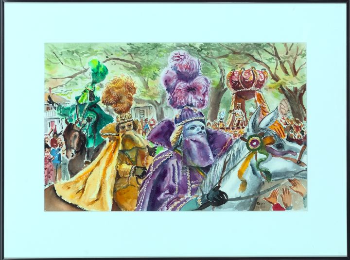 Appraisal: Peggy Repass American New Orleans Continental The Rex Parade watercolor