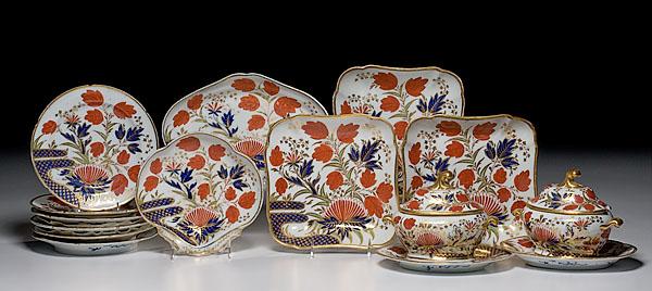 Appraisal: PARTIAL PORCELAIN DESSERT SERVICE ATTRIBUTED TO COALPORT British ca -