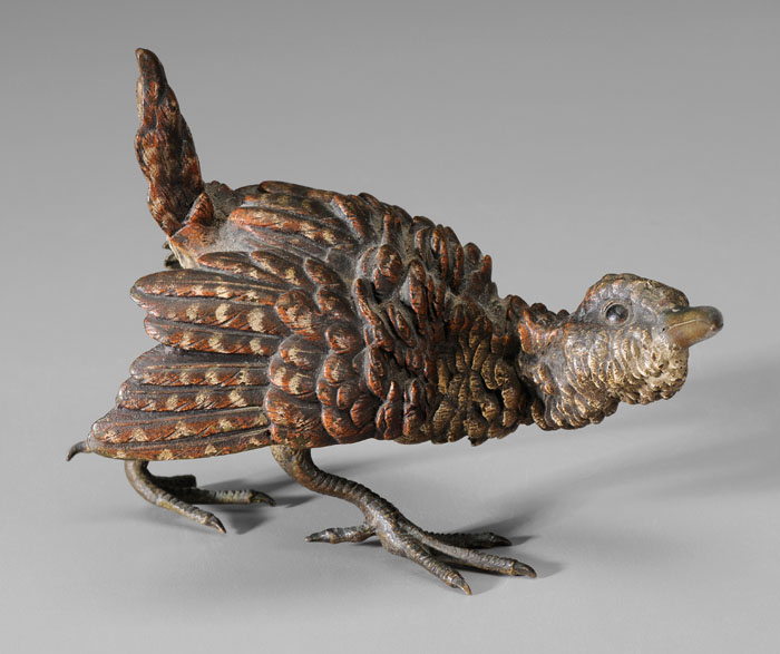 Appraisal: Cold-Painted Bronze Kiwi Bird probably Austrian late th century kiwi