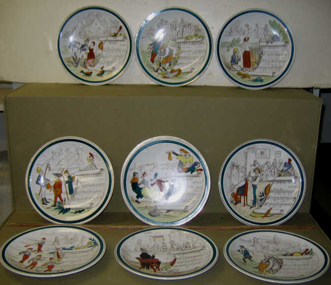 Appraisal: TEN FRENCH PORCELAIN OPERA PLATES 'Sujets Musicaux' series Charles Martin