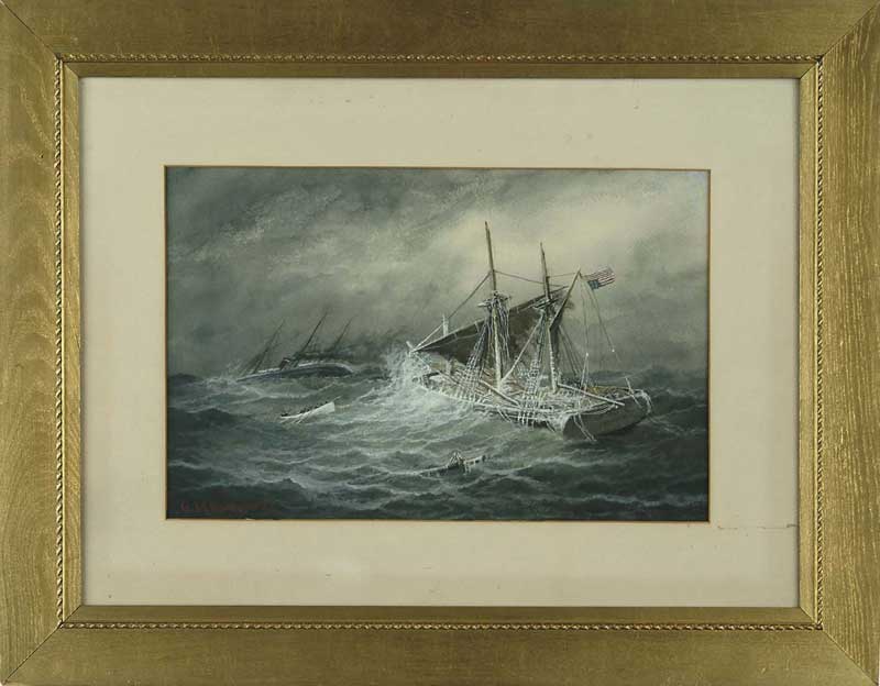 Appraisal: GEORGE M HATHAWAY American - THE RESCUE AT SEA Watercolor