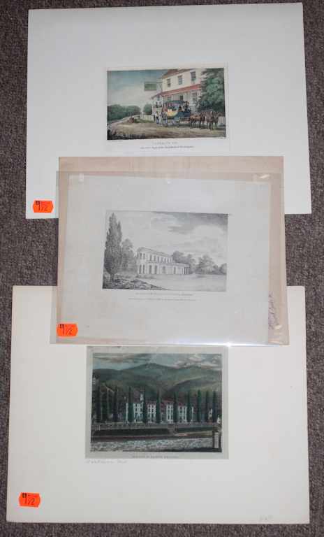 Appraisal: Maryland Landmarks Four prints after F F DeRoos ''Waterloo Inn