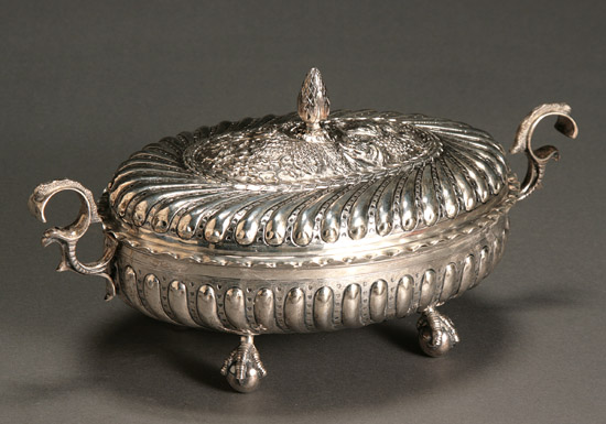 Appraisal: Norwegian Baroque Style Sterling Covered Tureen David-Andersen Engraved by Odd