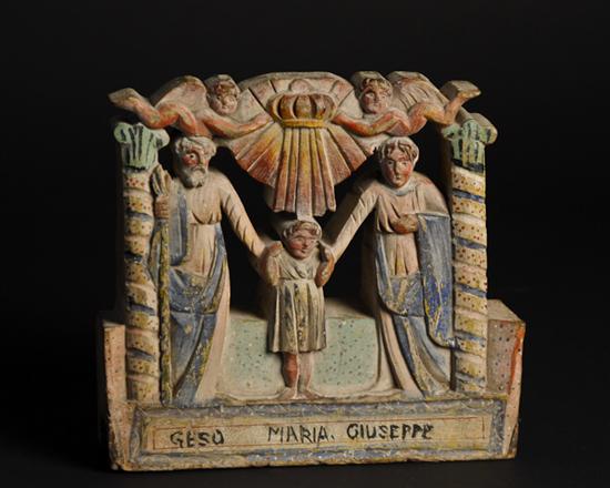 Appraisal: An Early Polychromed Santos Geso Maria Guiseppe of handcarved wood