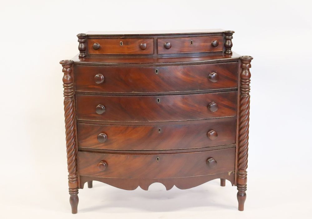 Appraisal: Antique American Mahogany Sheraton Chest Nice original patina and from