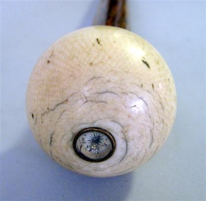 Appraisal: Continental ivory compass cane th century