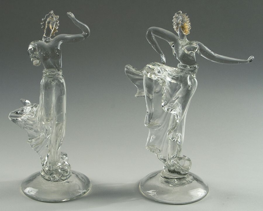 Appraisal: BAROVIER SEGUSO FERRO MURANO GLASS FIGURES A lot of two