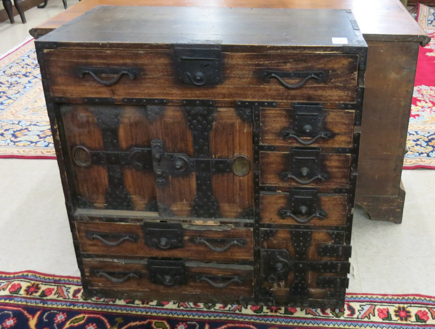 Appraisal: SMALL JAPANESE TANSU CHEST Kodansu personal size variety featuring six