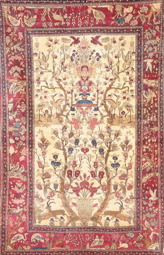 Appraisal: KERMAN RUG Tree of Life pattern - App ft in