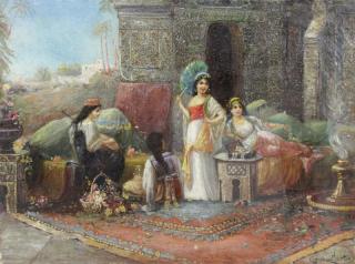 Appraisal: GIMENEZ MARTIN Juan In the Harem Oil on Canva Laid