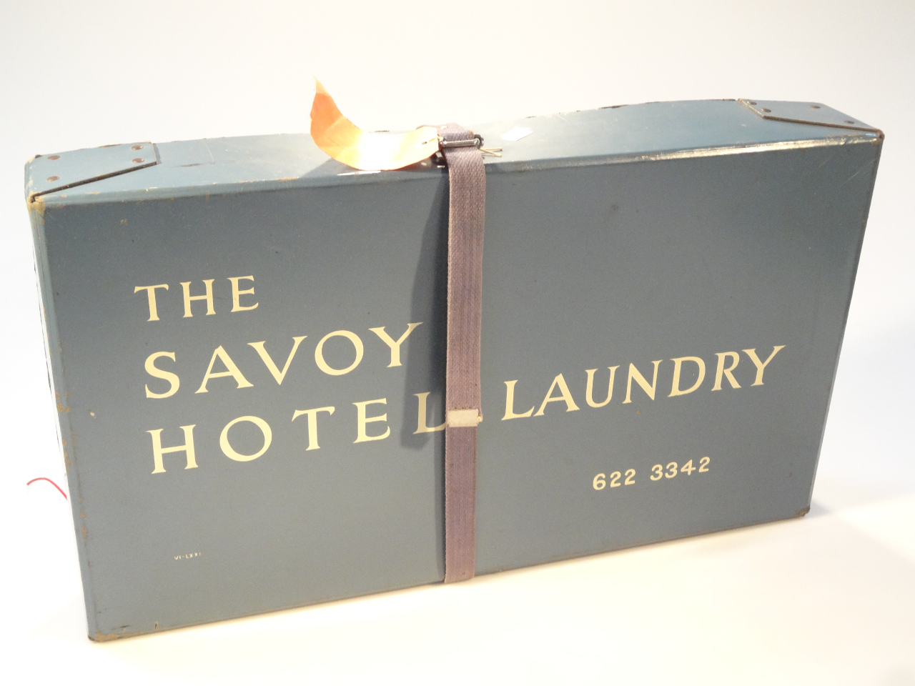 Appraisal: A vintage Savoy Hotel laundry box no with a corduroy