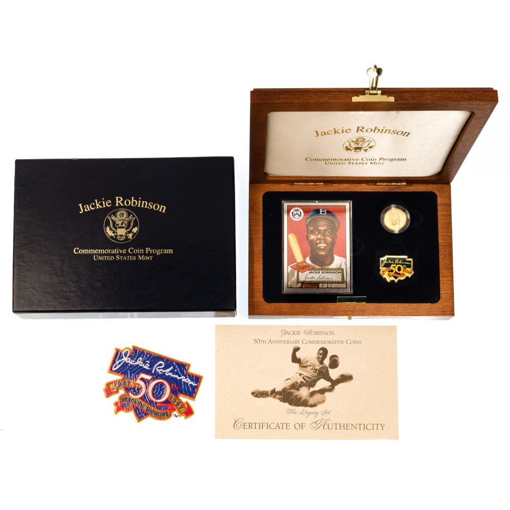 Appraisal: -W JACKIE ROBINSON GOLD COMMEMORATIVE SET gold coin with framed