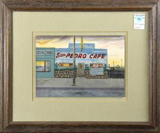 Appraisal: Watercolor San Pedro Cafe American School th century San Pedro