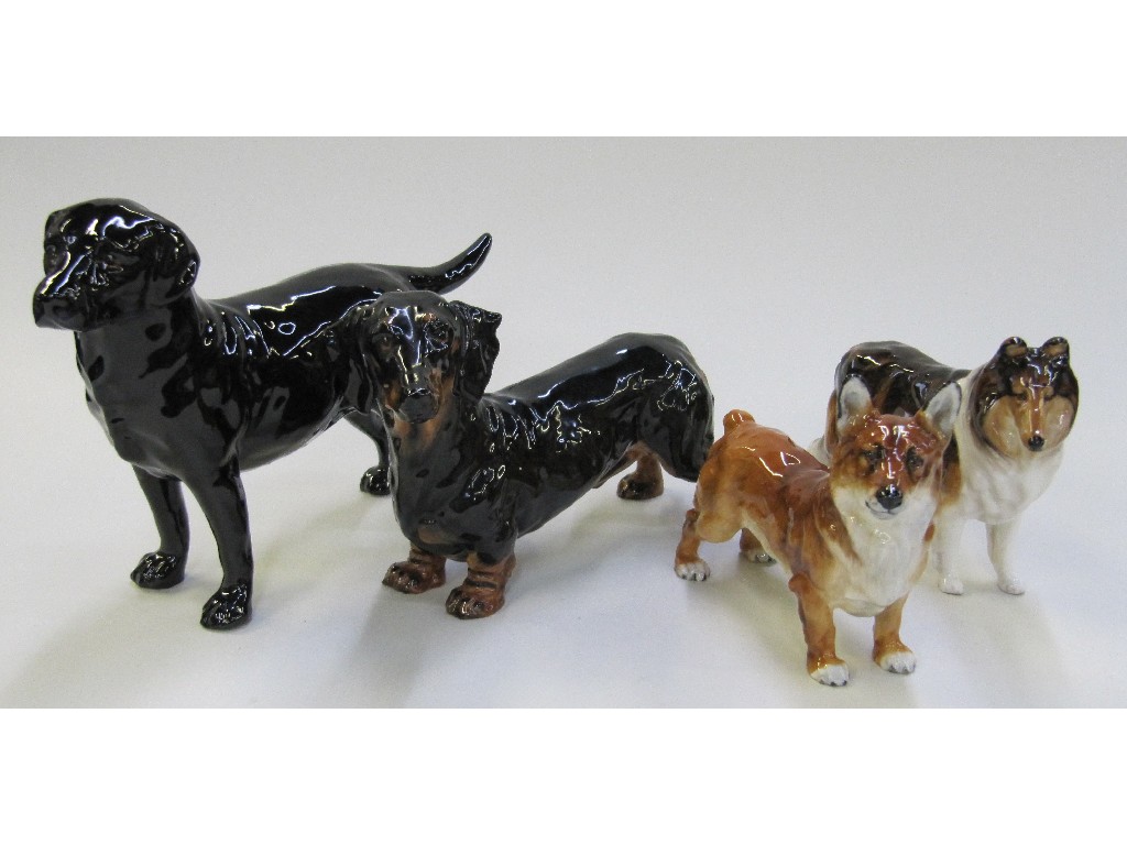 Appraisal: Four Royal Doulton figures of dogs to include Corgi HN