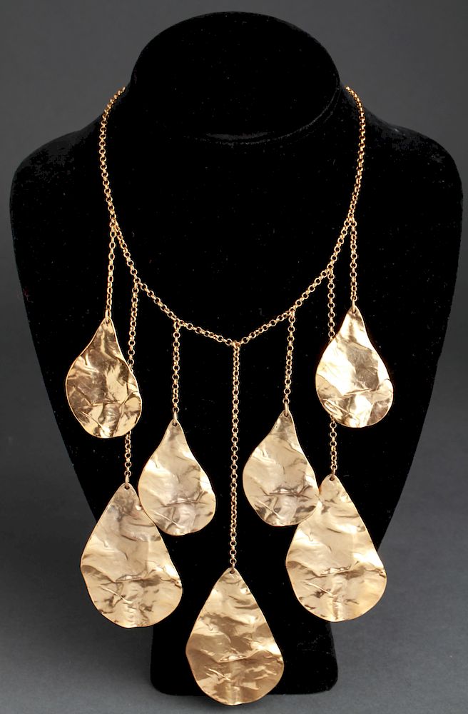 Appraisal: Yves Saint Laurent Gold-Tone Mobile Necklace Yves Saint Laurent gold-tone