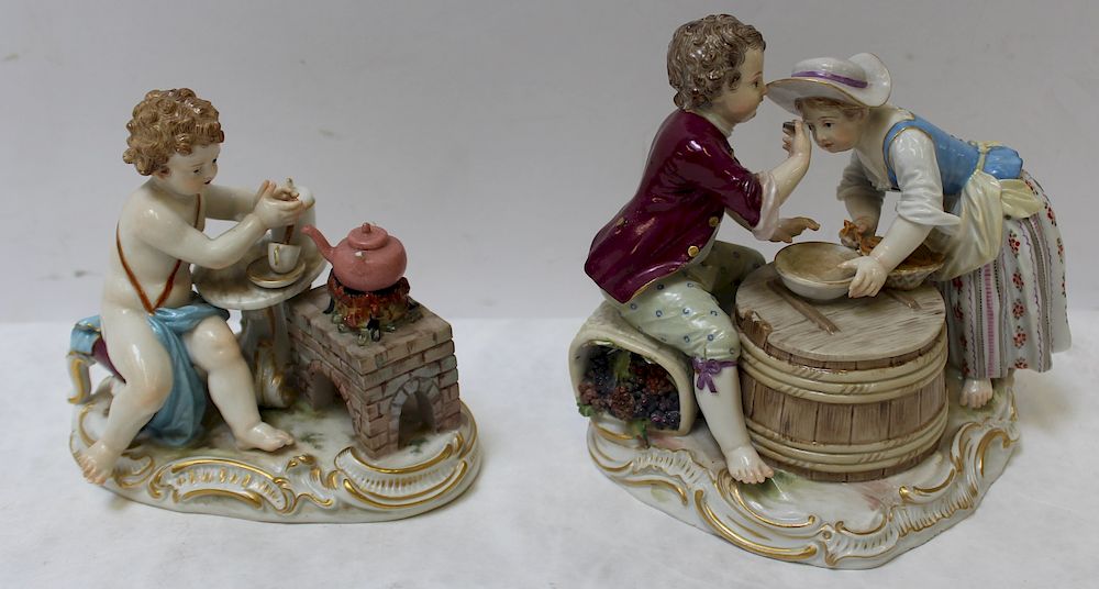 Appraisal: MEISSEN Antique Porcelain Figural Groups From a Mamaroneck NY estate