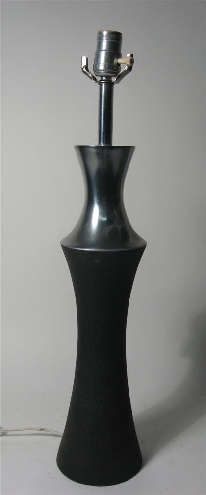 Appraisal: Modern Design Chrome and Black Lamp Total H in PROVENANCE