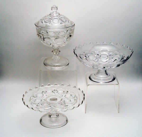 Appraisal: Three pieces of Early American Pattern Glass in the Diamond