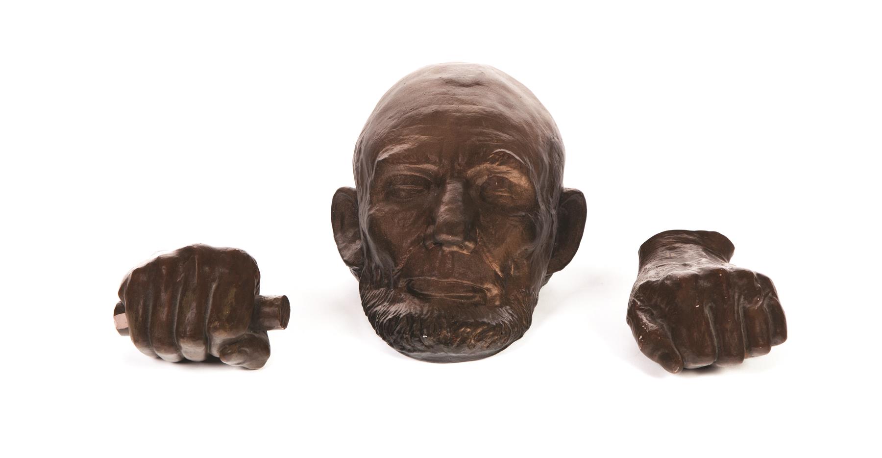 Appraisal: THREE PIECES OF ABRAHAM LINCOLN MEMORABILIA American th century Plaster