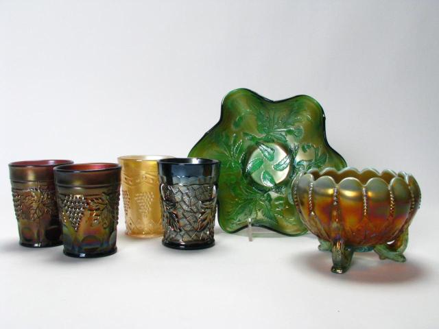 Appraisal: Group of Carnival Colored Glass including four tumblers two are