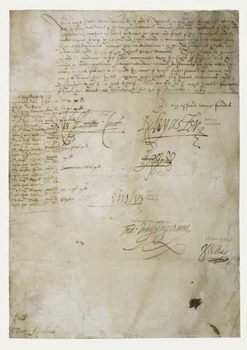 Appraisal: ELIZABETH I - PRIVY COUNCIL Document Signed by members of