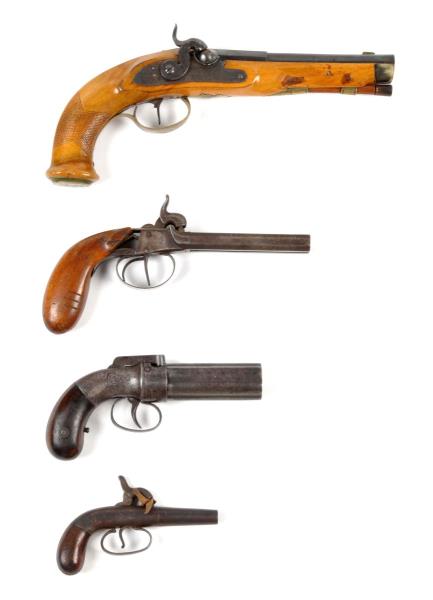 Appraisal: Lot Of Antique Hand Guns Serial NSV NSV NSV This