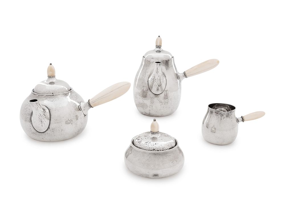 Appraisal: A Georg Jensen Silver Four-Piece Tea and Coffee Service A