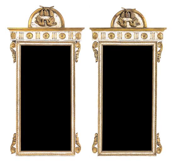 Appraisal: Sale Lot A Pair of English Cream-Painted and Gilt Mirrors