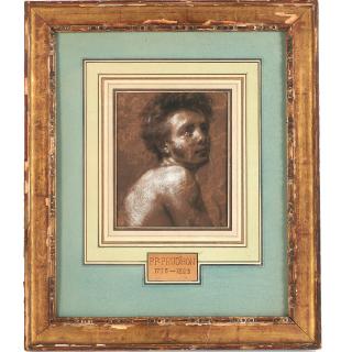 Appraisal: Pierre-Paul Prud'hon drawing Pierre-Paul Prud'hon French - Buste d'Homme charcoal