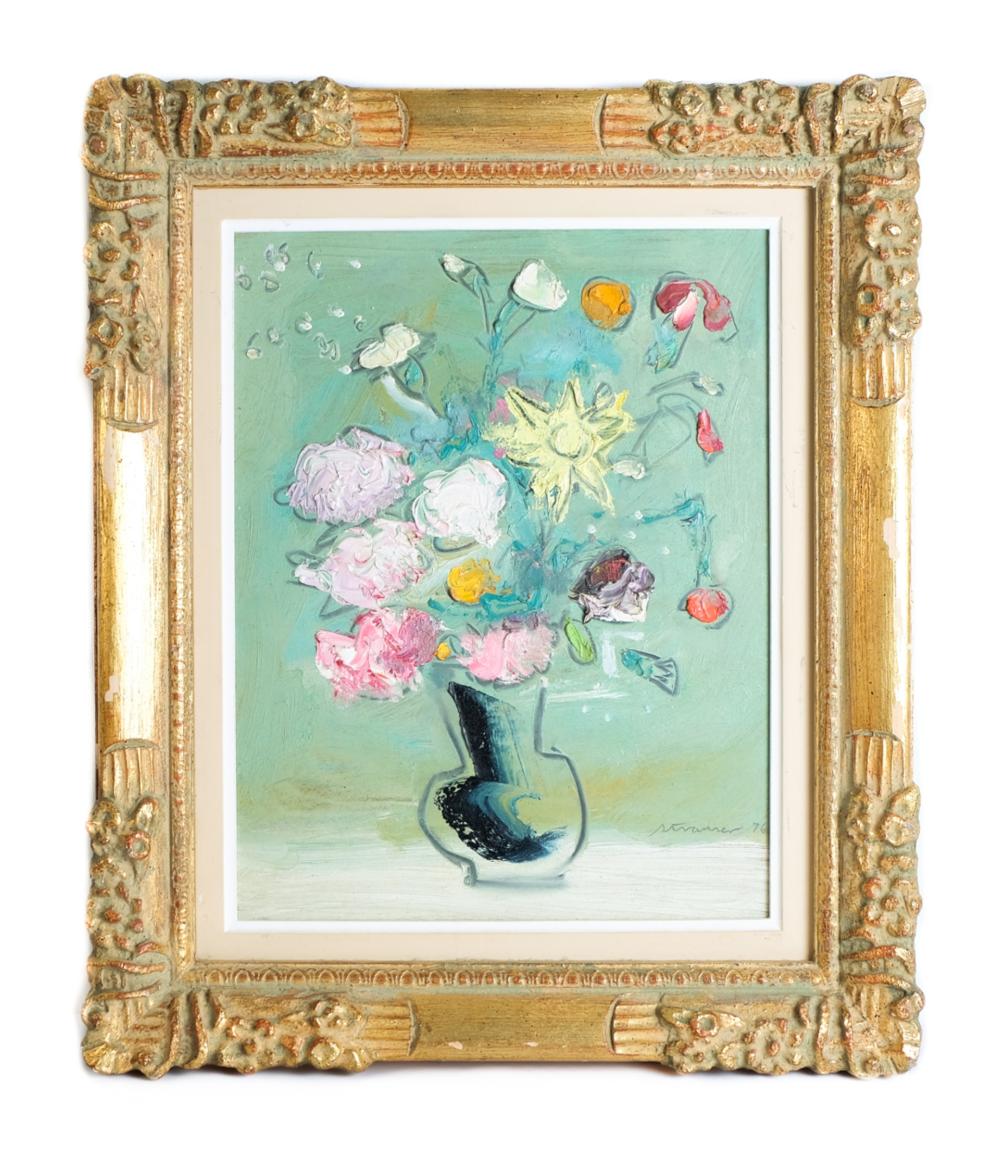 Appraisal: STERLING STRAUSER FLORAL STILL LIFE O B SIGNED Sterling Strauser