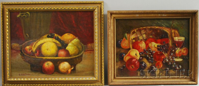 Appraisal: American School th th Century Two Oil Still Lifes One